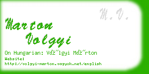 marton volgyi business card